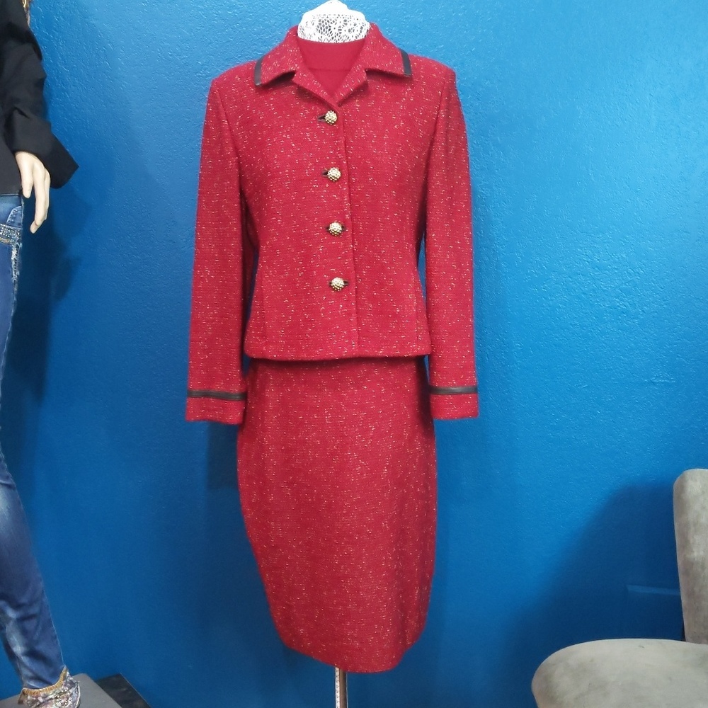 St. John Suit and turtleneck sweater